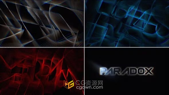 抽象RGB分割带轨迹线条Paradox标题揭幕战-AE模板