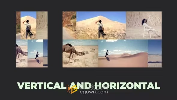 干净简约照片开场时尚拼贴动画短视频介绍-AE模板