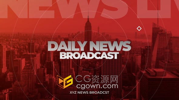 AE模板-每日新闻开场白突发新闻报道视频片头动画