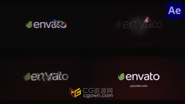 碎玻璃效果展示标志Broken Glass Logo Reveal-AE模板