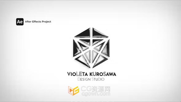 轮廓描边绘图标志挤出光泽感LOGO动画片头-AE模板