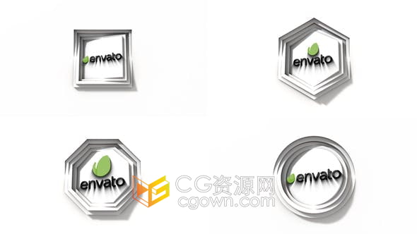 AE模板-图形陀螺仪环3D动画LOGO展示视频片头