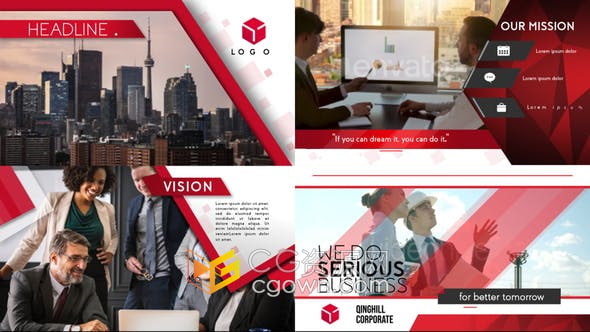 Corporate Profile Presentation AE模板用于宣传公司业务企业简介视频