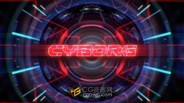 AE模板-赛博朋克激光动画计算机网络故障标题开场白