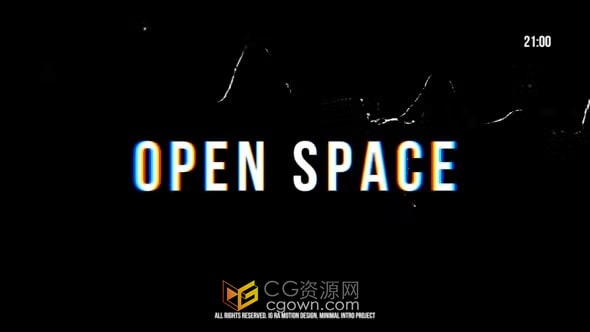 AE模板-RGB故障文本嘻哈音乐会庆典活动标志开场白