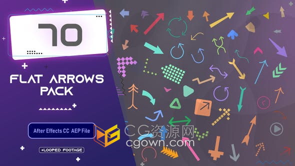 AE模板-70组扁平化箭头标注图形视频动画Flat Arrows Pack