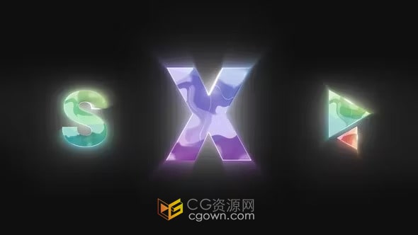 AE模板-黑暗背景干净简单发光LOGO片头片尾动画展示
