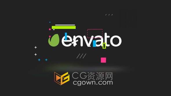 AE模板-现代简短故障扭曲效果游戏公司LOGO标志片头