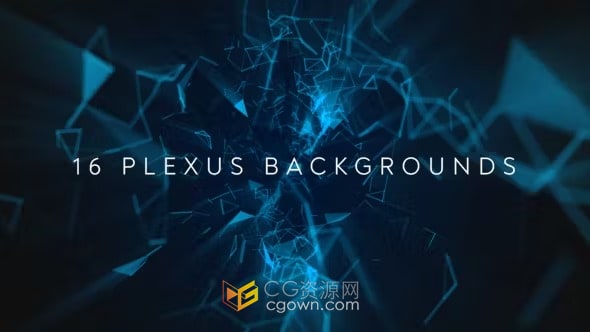 16个Plexus背景抽象发光点线粒子丛循环背景动画-AE模板