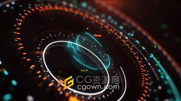 AE模板-活力动画形状层线条动态毛刺扭曲效果高科技数字标志展示