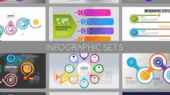 AE模板-信息图表动画模板制作企业公司报表分析图形效果视频
