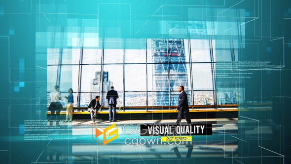 AE模板-三维空间感透明叠加方块动画制作公司时间线数字未来企业宣传片