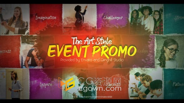 AE模板-多彩画笔艺术风格音乐活动图文介绍创新城市宣传片