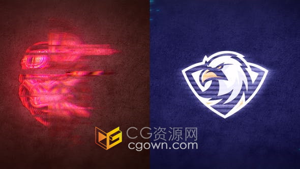 AE模板-快速Grunge故障霓虹灯标志LOGO片头