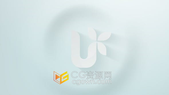 AE模板-大气干净柔和标志模糊翻转清晰展示光泽感logo动画