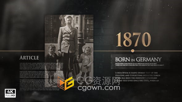 AE模板-复古视差经典回忆战争历史事件介绍电影纪录片企业发展时间线