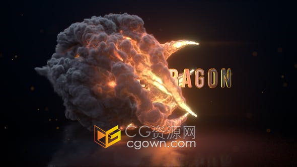 AE模板-魔法螺旋状火焰热浪滚滚浓烟拖尾标志LOGO动画
