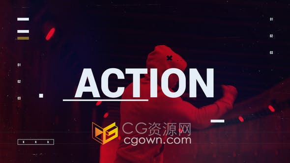 AE模板-快速故障转场视觉效果制作体育视频流行广告城市宣传片