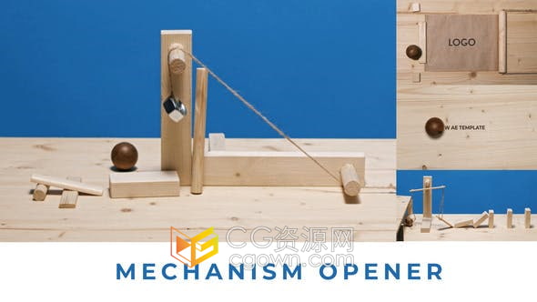 AE模板-原创儿童木质玩具球体机械多米诺骨牌动画展示手工艺主题趣味片头