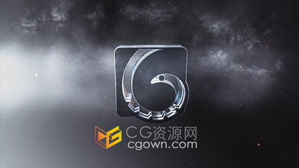 AE模板-E3D制作金属质感粒子元素游戏俱乐部网络科幻主题LOGO片头