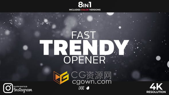 AE模板-快速介绍跺脚节奏动感现代时尚开场视频