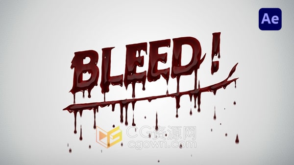 Bleed! v1.6.0 AE脚本制作流血滴血恐怖标题动画特效