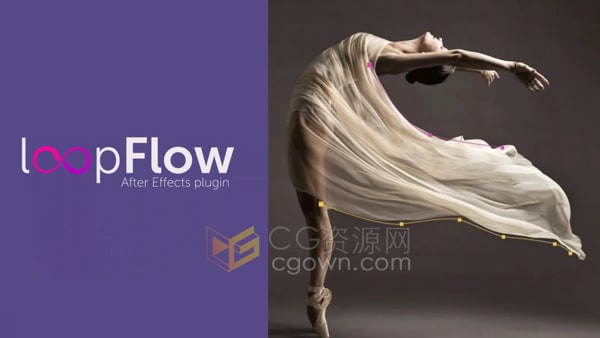 Mac版本AE插件loopFlow v1.3.1静态图片局部制作流动循环动画效果