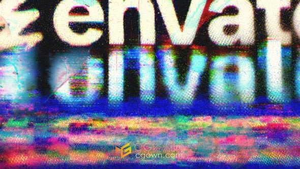 RGB色彩变化数字噪音失真效果LOGO视频片头-AE模板