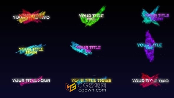 笔刷动画元素文字标题设计AE模板下载