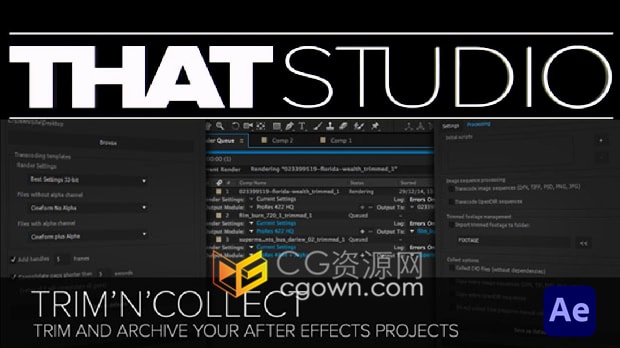 AE脚本工程项目整理打包输出Trim N Collect V1.5.3