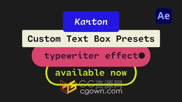 AE脚本Karton V2.0.1创建自适应动态文本框动画