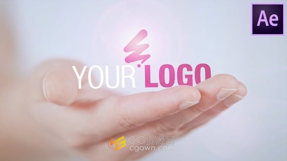 掌心LOGO全息交互式手上展示标志动画-AE模板