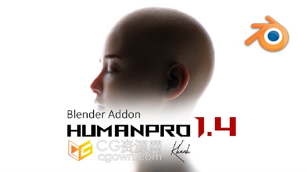 Blender插件HumanPro V1.4逼真人物皮肤纹理与面部皱纹表情绑定工具