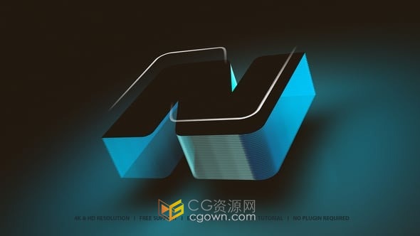 简单挤压动画效果品牌LOGO片头片尾标志揭示-AE模板