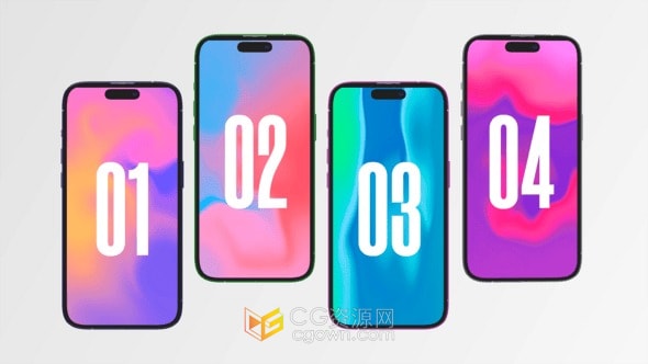 AE模板-14个智能手机场景反重力效果手机模型视频演示