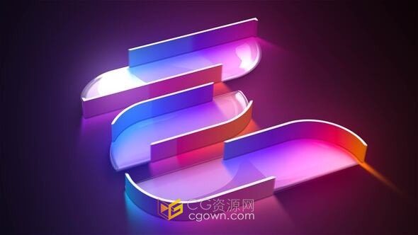 明亮光面简单企业LOGO扫光动画效果-AE模板