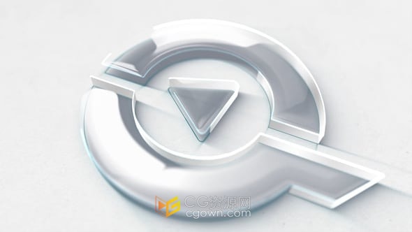 AE模板-简洁精致优雅的水晶效果3D标志动画