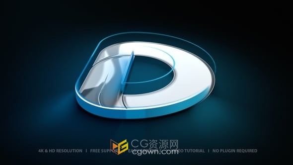 AE模板-震撼视觉光影效果3D轮廓光效线条LOGO动画设计