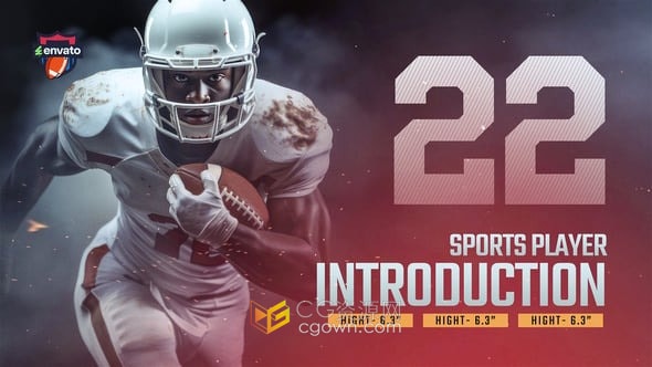AE模板-体育选手介绍闪屏效果粒子元素场景运动员球员简介