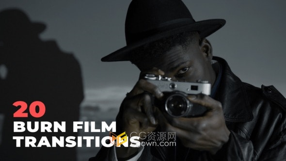 20个烧录影片转场Burn Film Transitions-AE模板