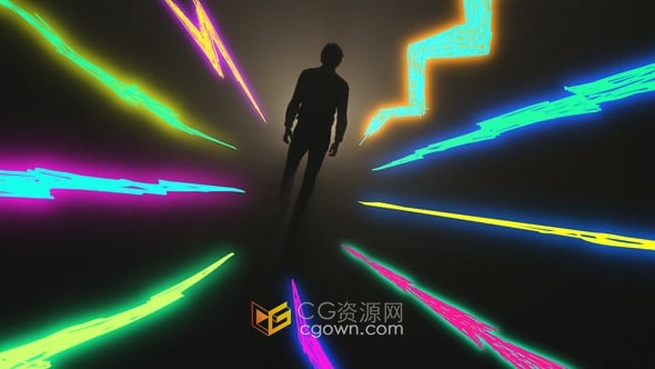 60种涂鸦风格闪电发光卡通特效元素动画-AE模板