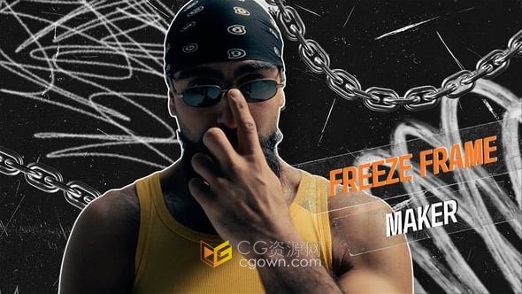 冻结定格动画相框制作介绍人物视频-AE模板下载