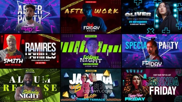 定格动画介绍音乐会海报公告歌手动画视频-AE模板