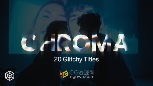 AE模板-20个故障标题大胆创意艺术字体动画