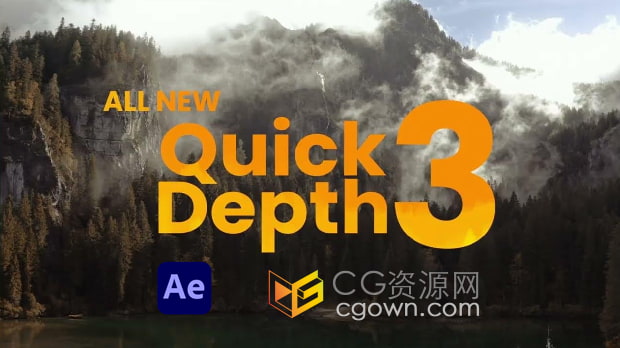 AE插件Quick Depth V3.0.0人工智能Ai快速自动制作深度图景深