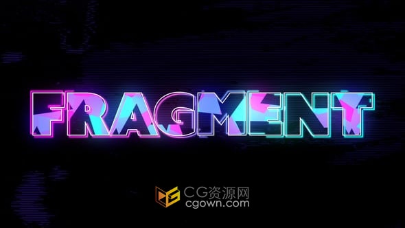 霓虹灯发光效果超酷的扭曲特效标题动画-AE模板