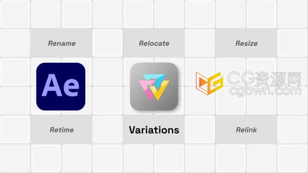 AE脚本Variations V1.0.0所有预合成参数保持一样+视频教程
