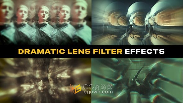 畸变迷幻镜头滤镜效果24个CG艺术创意视觉特效叠加元素-AE模板