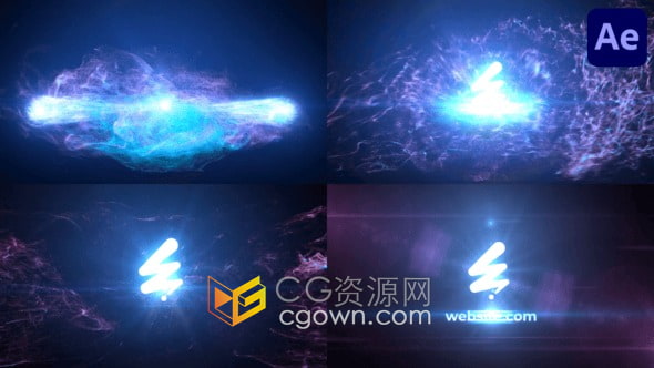太空尘埃发光粒子神奇能量爆发传送门LOGO动画视频-AE模板