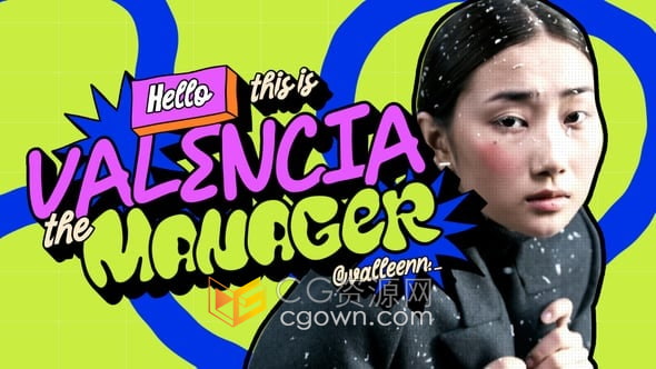 冻结帧特效定格动画介绍人物信息视频-AE模板